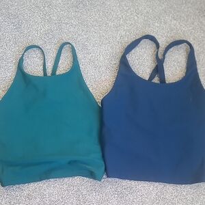 Teal and Navy Blue Workout Tank Tops